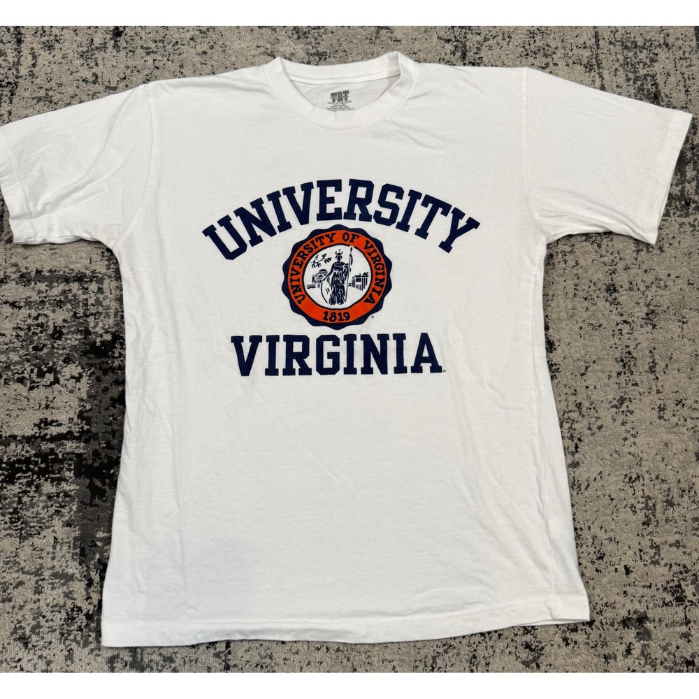 University of Virginia T Shirt Mens M White UVA Cavaliers Graphic Tee